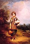 Thomas Gainsborough Famous Paintings - Cottage Girl with Dog and Pitcher